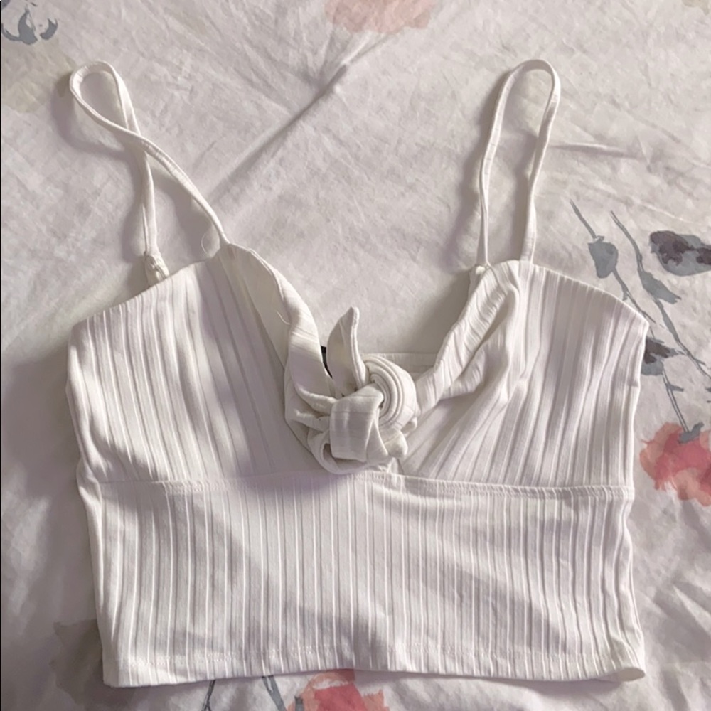 Windsor tie-front crop top